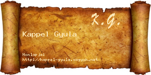 Kappel Gyula névjegykártya